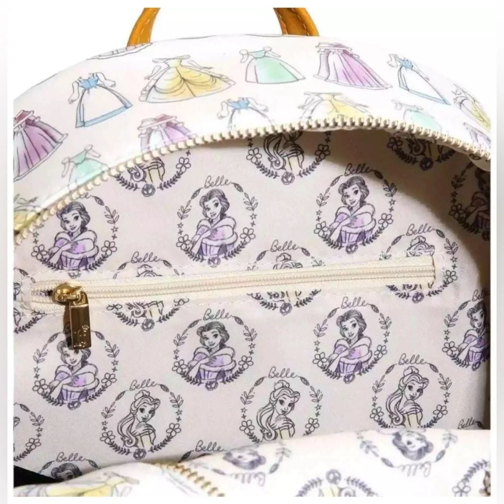 NEW! Loungefly mini backpack Beauty and the Beast dresses